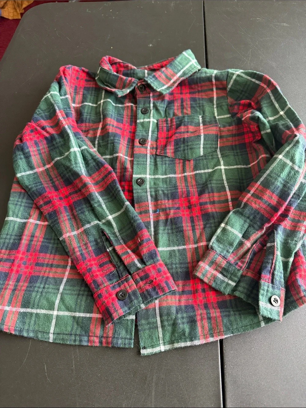 Kids Green & Red Plaid Button-Up Shirt
